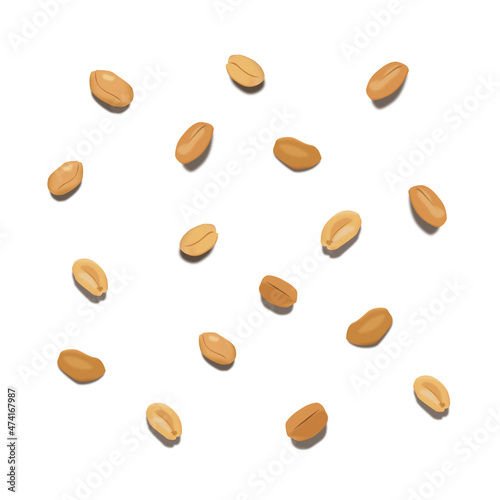 Peanuts with shadow and volume
