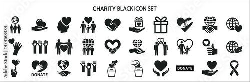 Icon set related to Charity and donations photo