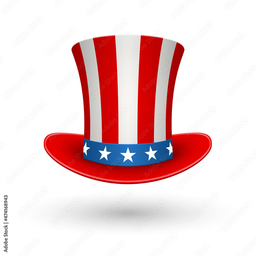 Uncle Sam S American Hat American Flag Hat Stock Vector Adobe Stock