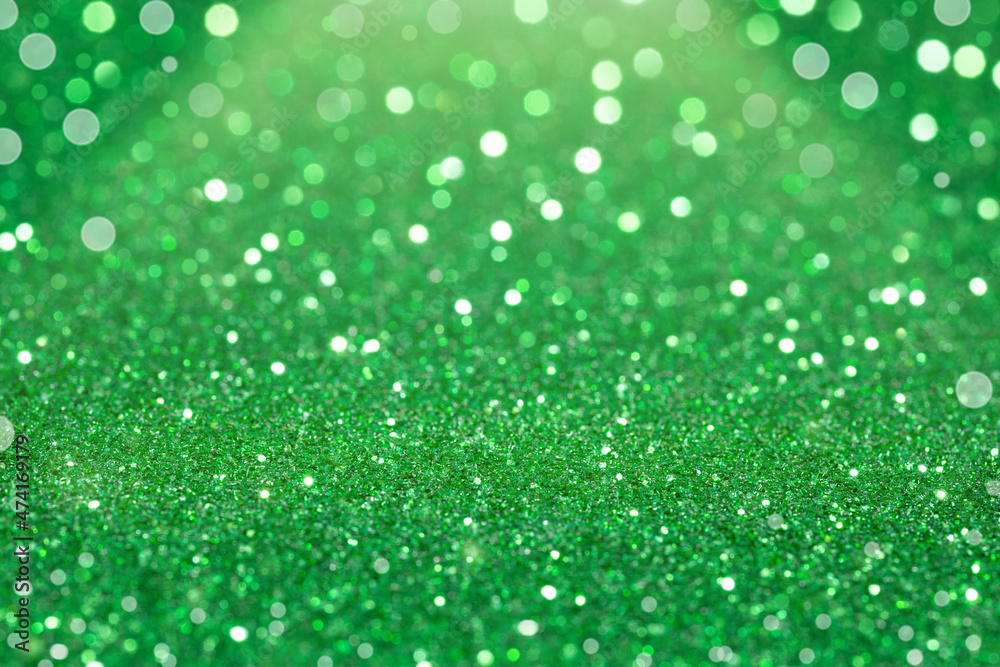 Green bright glitter bokeh background. Green bright glitter bokeh background.