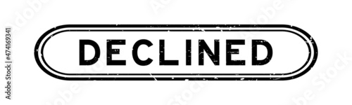 Grunge black declined word rubber seal stamp on white background