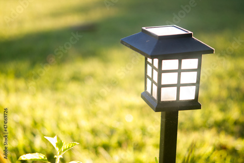 Close up of small light in park. © maew