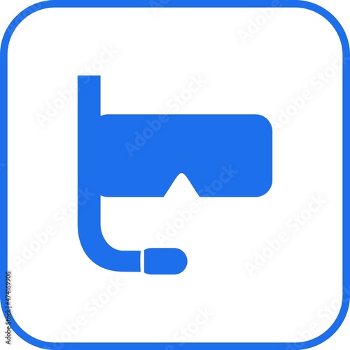 Diving Goggles Glyph Round Corner Vector Icon Design