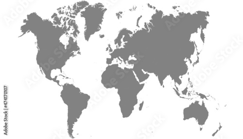World map. Silhouette map. 