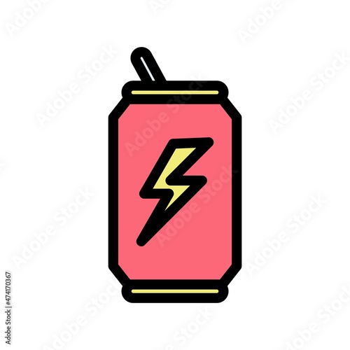 Energy Drink Line Filled Vector Icon Design