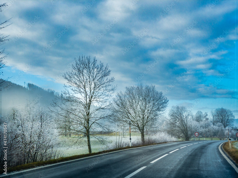 road in the snow