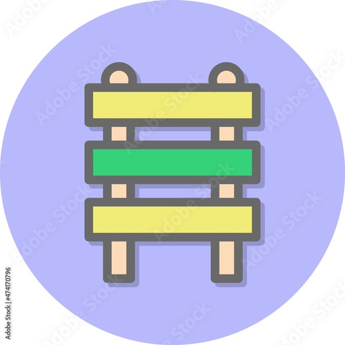 Fence Line Filled Circle Vector Icon Design