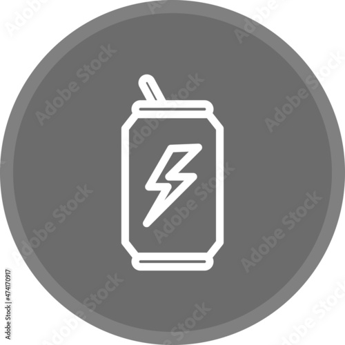  Energy Drink Line Circle Grey Vector Icon Design