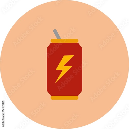 Energy Drink Flat Circle Vector Icon Design