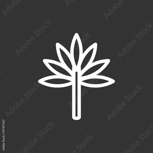 Cannabis Line Inverted Vector Icon Design