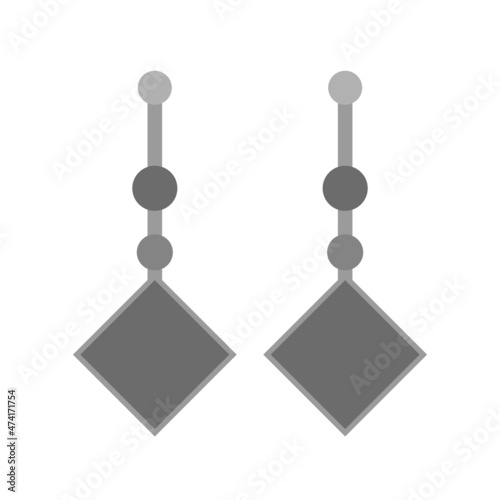 Ear Rings Flat Grey Scale Vector Icon Design