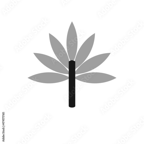 Cannabis Flat Grey Scale Vector Icon Design