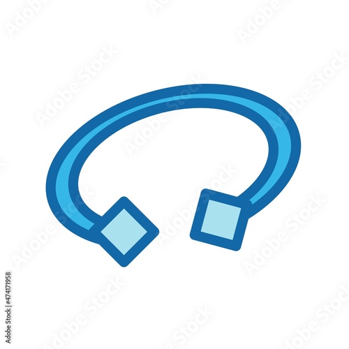 Bracelet Line Filled Blue Vector Icon Design