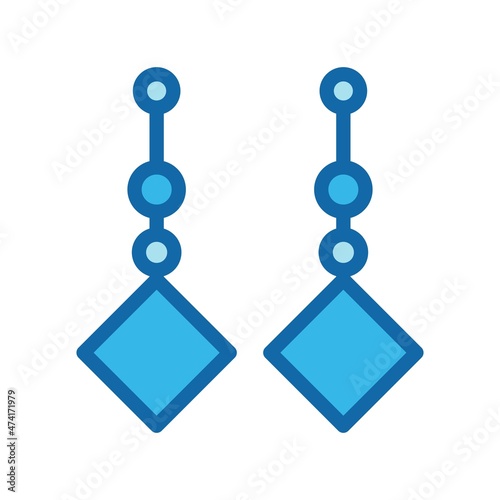 Ear Rings Line Filled Blue Vector Icon Design