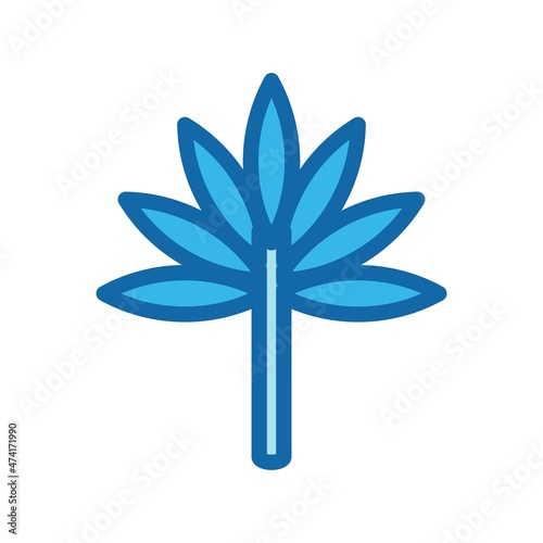 Cannabis Line Filled Blue Vector Icon Design