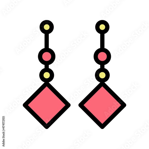 Ear Rings Line Filled Vector Icon Design