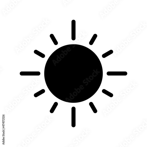 Sun Glyph Vector Icon Design