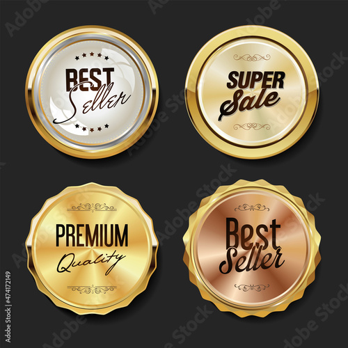 Luxury premium sale golden badges and labels collection