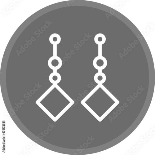 Ear Rings Line Circle Grey Vector Icon Design