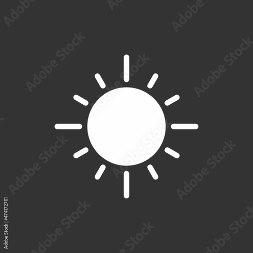 Sun Glyph Inverted Vector Icon Design