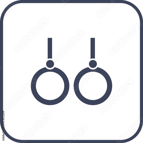 Rings Glyph Round Corner Vector Icon Design