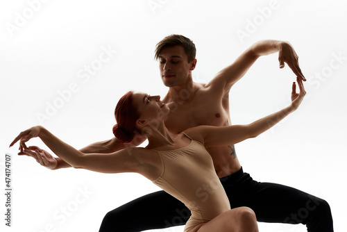 Man and woman dancing classical ballet dance
