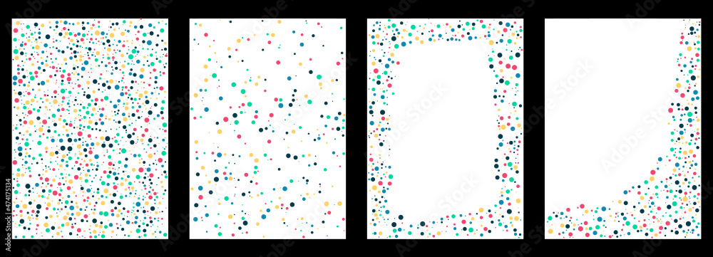 Colorful vector templates of polka patterns. This attractive ...