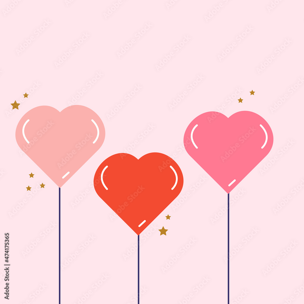 Hearts decoration, lollipop. Valentine's Day, love.