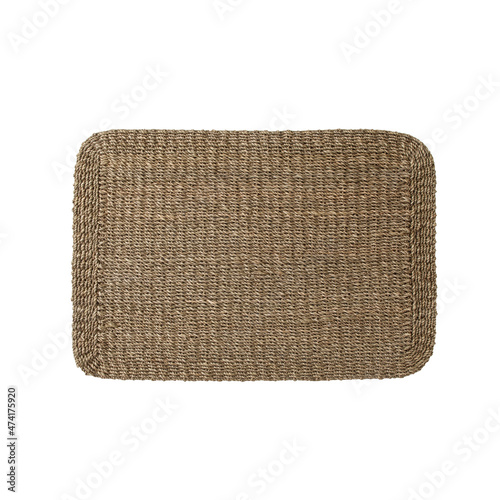 natural abaca placemat isolated white background photo