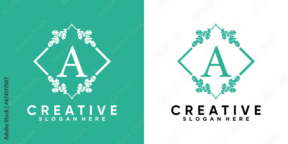 latter a and decoration logo design with creative concept