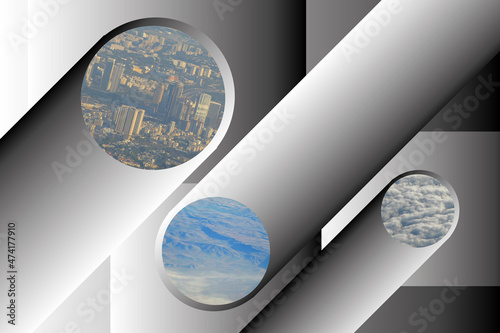 The illustration is based on a photo of Israel in several pictures. Business proposals for tourism.