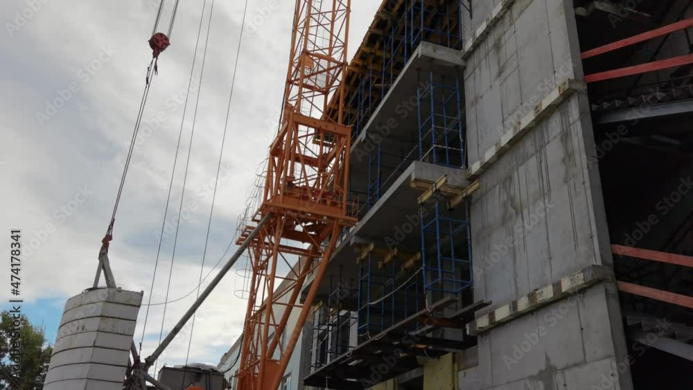 House building process. Home construction zone. Exterior builder work. Safety development. Outdoor constractor. Industrial infrastructure. Site background House building process. Home construction zone. Exterior builder work. Safety development. Outdoor constractor. Industrial infrastructure. Site background