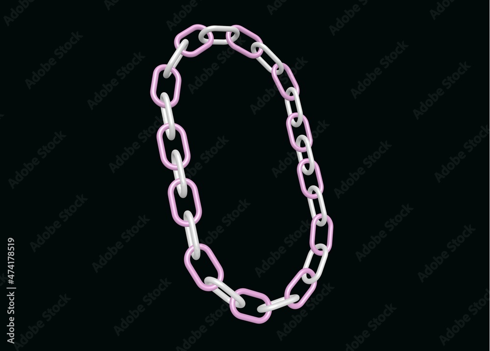 Plastic chain toy image 3D illustration Plastic chain toy image 3D illustration
