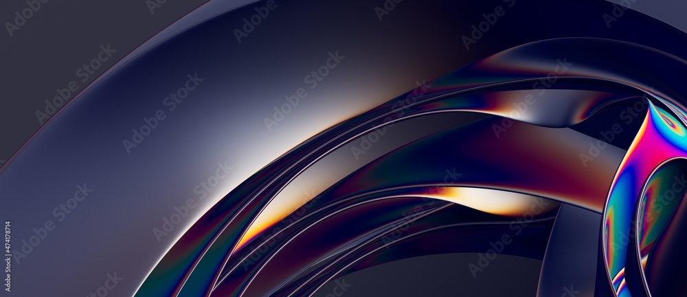 Obraz premium Abstract colorful wave panorama design