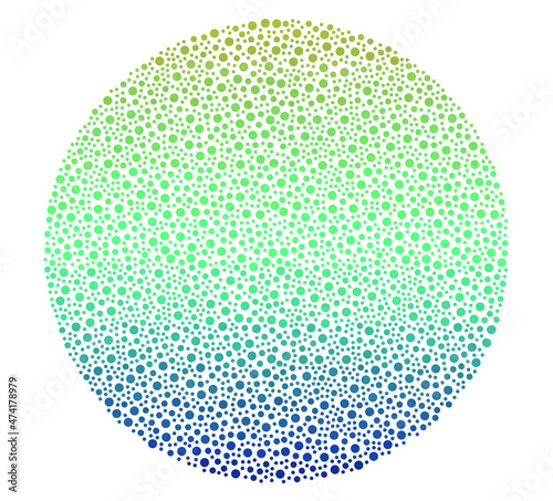 Vector illustration. A circle made up of points. Printable template, neutral stylish background. Colorful circle on a white background. Printing of covers, postcards.