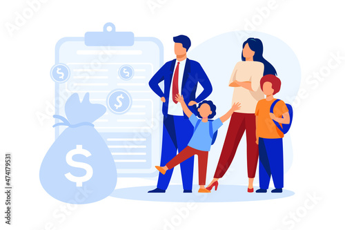 Family benefit illustration exclusive design inspiration