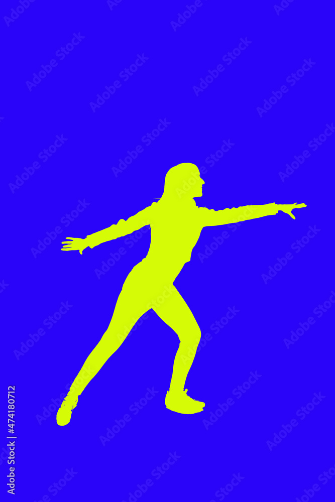 silhouette of young girl dancing modern dance