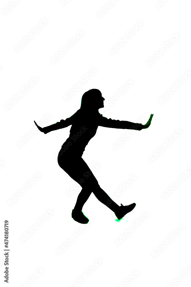 silhouette of young girl dancing modern dance silhouette of young girl dancing modern dance