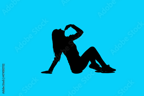 silhouette of young girl dancing modern dance