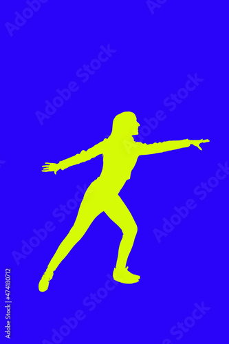 silhouette of young girl dancing modern dance