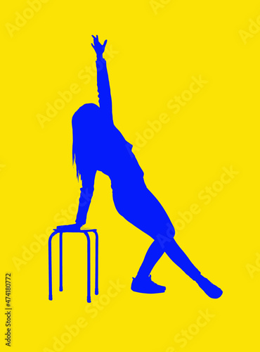 silhouette of young girl dancing modern dance