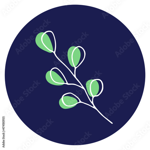Vector icon and emblem for social media story highlight covers. Design templates for bloggers, photographers and designers. Abstract minimal circle backgrounds with nature leaves. © Daria Shane