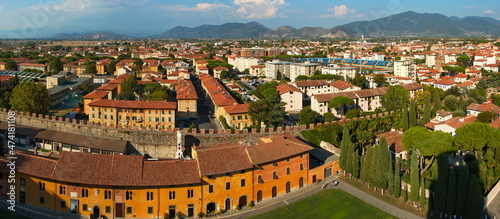 View of Pisa from the Leaning Tower, Italy, Europe 