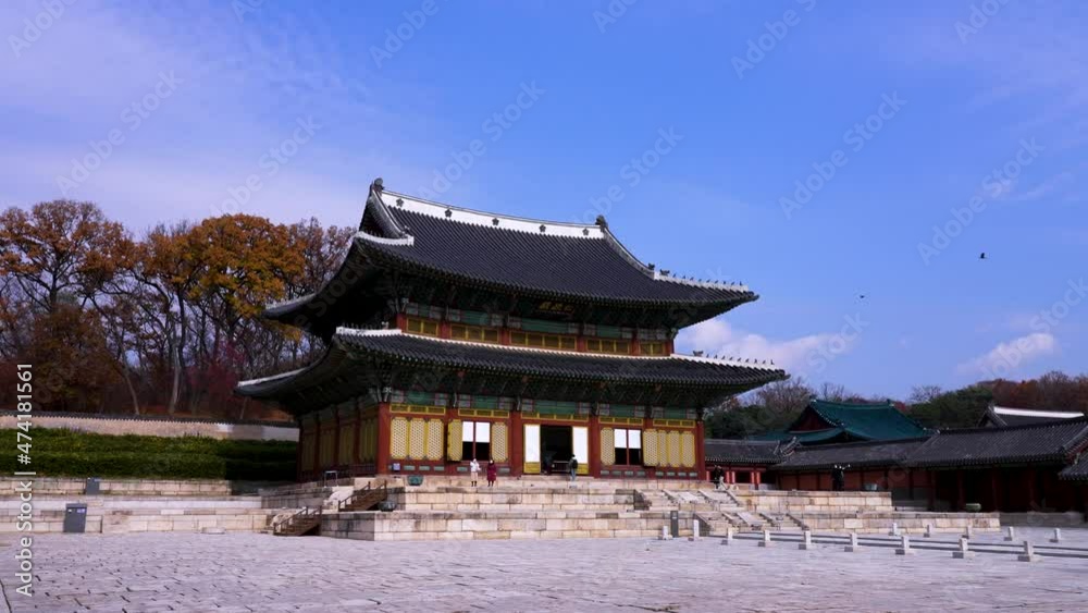 Time lapse of Changdeokgung Palace, in Seoul City, South Korea, Asia Time lapse of Changdeokgung Palace, in Seoul City, South Korea, Asia