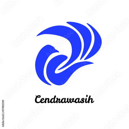Logo design template with cendrawasig bird paradise elegant concept 