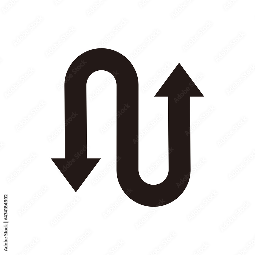 single 2 way double curved arrows icon, simple up down flat design concept vector for app ads web single 2 way double curved arrows icon, simple up down flat design concept vector for app ads web