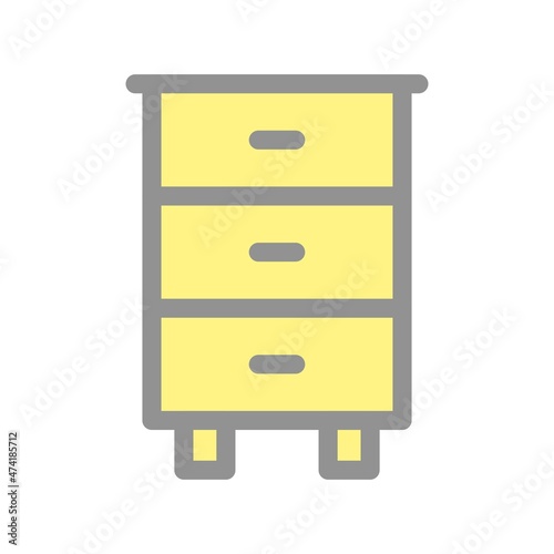 Chest Of Drawers Line Filled Light Vector Icon Design