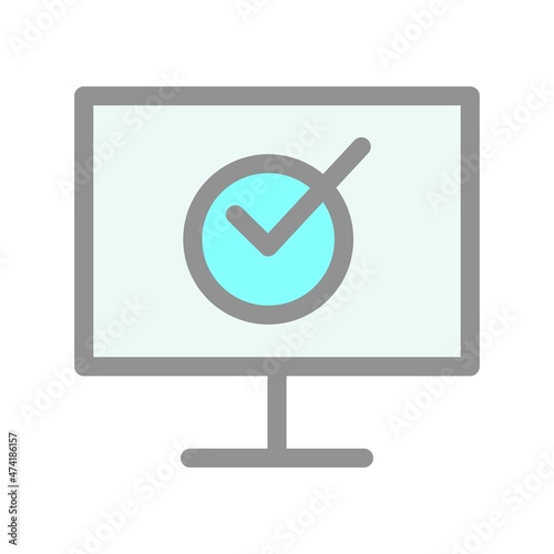  Electronic Vote Line Filled LightVector Icon Design photo