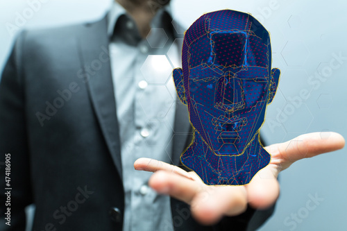 Human head and brain with A...