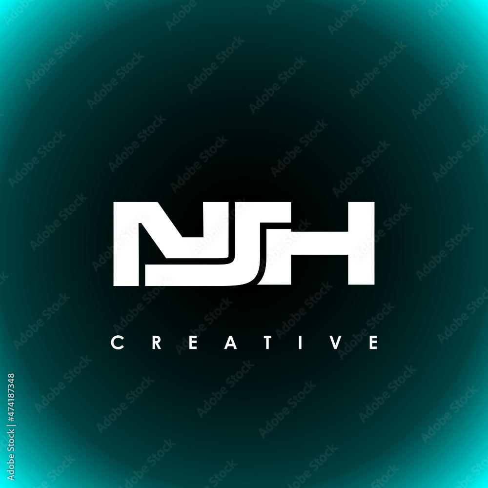 NJH Letter Initial Logo Design Template Vector Illustration